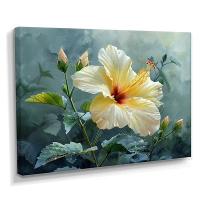 Décoration murale jaune et gris Hibiscus I - Hibiscus
