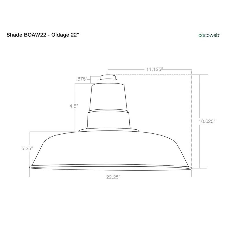Luminaire de grange d'extérieur à DEL Haleigh, H 9 po x l 22 po x P 17 po, Bronze acajou