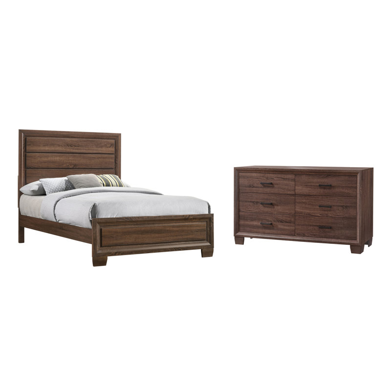 Ensemble de chambre à coucher 2 pièces avec commode moyenne Georgietta, Grand