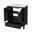Ensemble de meuble-lavabo 60 po avec lavabo double 60 po, 2 armoires avec porte, 2 tiroirs, noir-1318323001