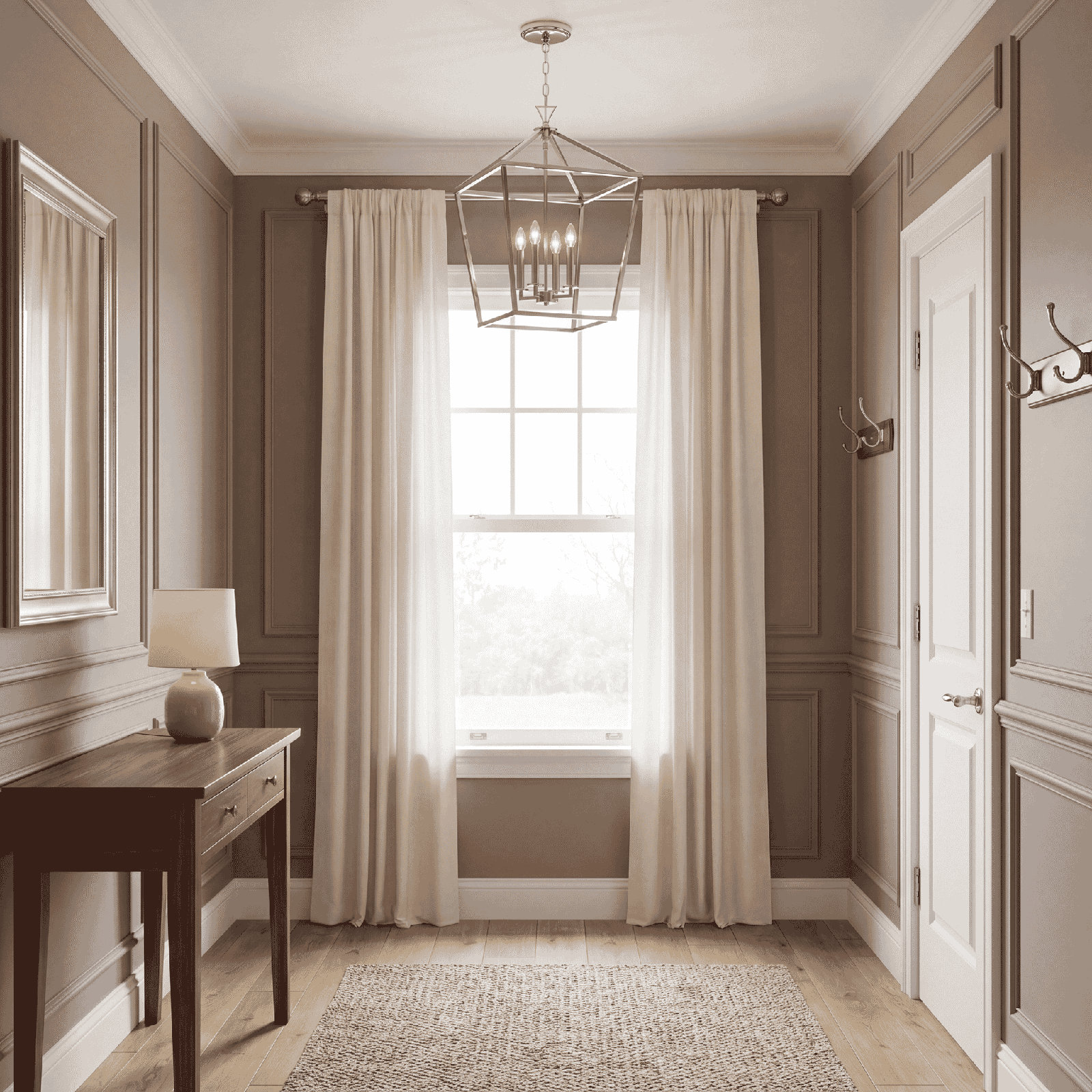 Hastings 4-Light Chandelier, Satin Nickel