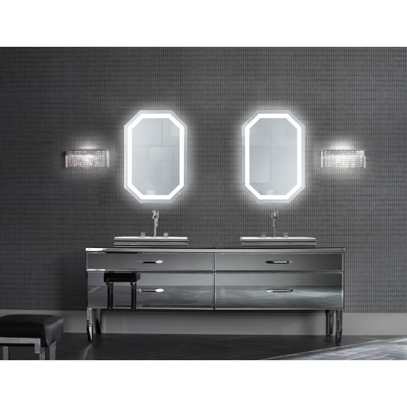 Miroir mural lumineux à del Upper Shockerwick, 30 po x 20 po