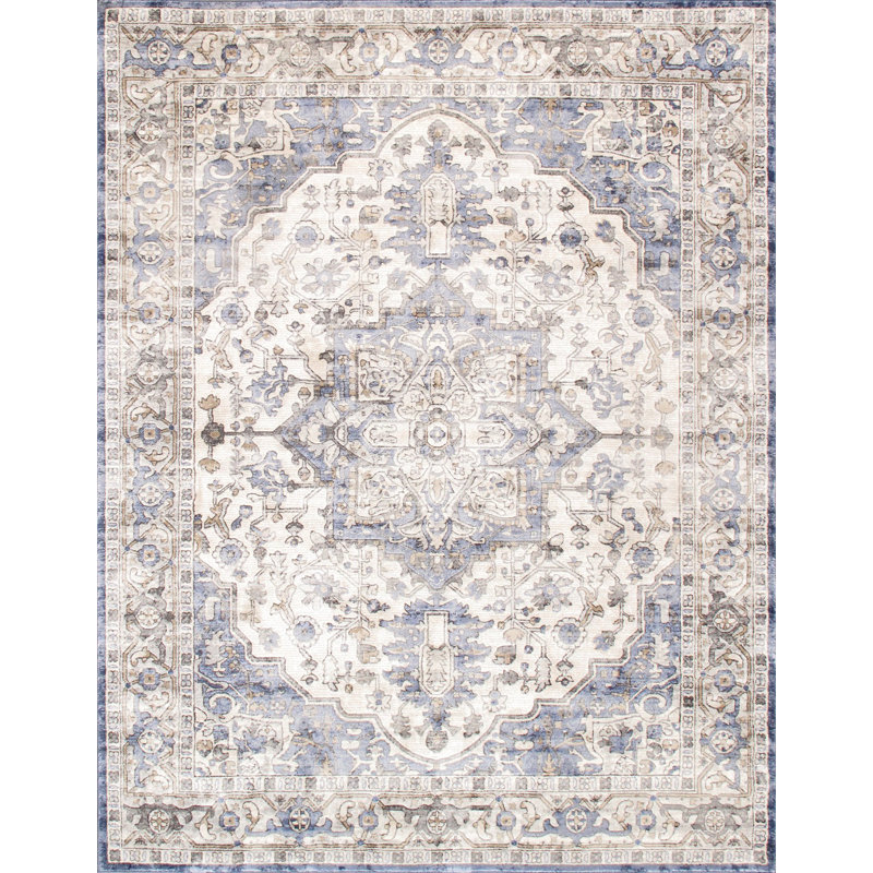 Tapis oriental beige / bleu Amadeus, Rectangle 9 pi x 12 pi