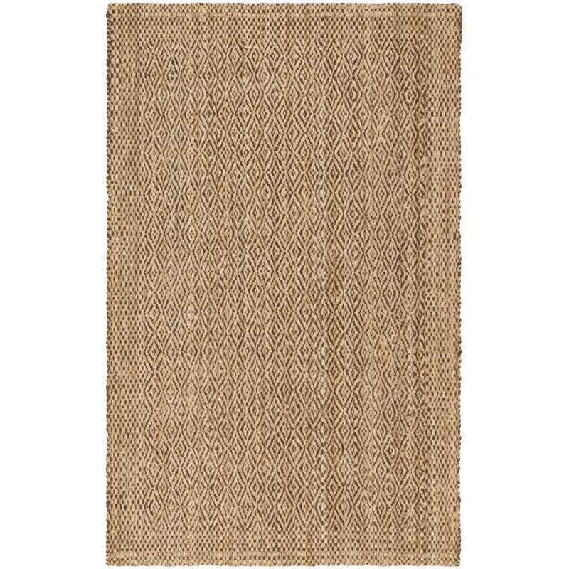 Tapis géométrique en jute tissé à la main Bellinger, Rectangle 10 pi x 14 pi