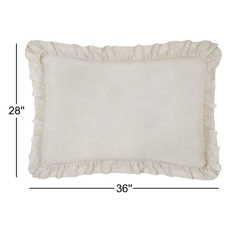 Charlie Linen Lumbar Pillow Cover & Insert, Flax
