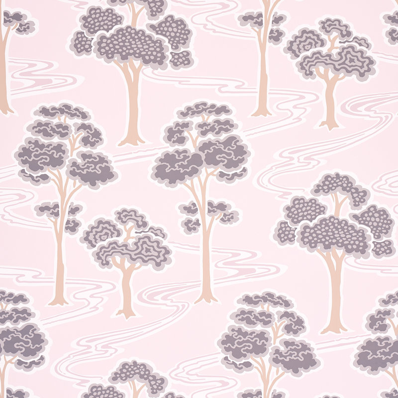 Tree River Wallpaper, Blush