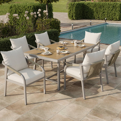 6 - Person Patio Dining Set Rectangular Table