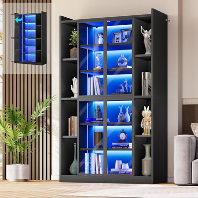 6 Tier Tall Bookcase with LED Lights