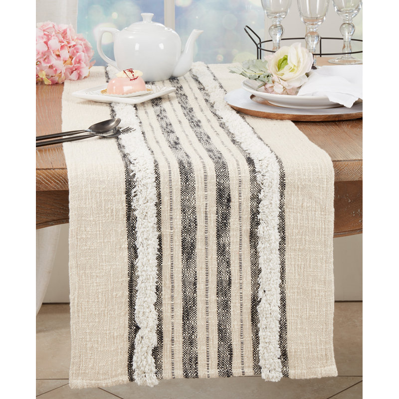 Contemporary Tufted Stripe Table Runner