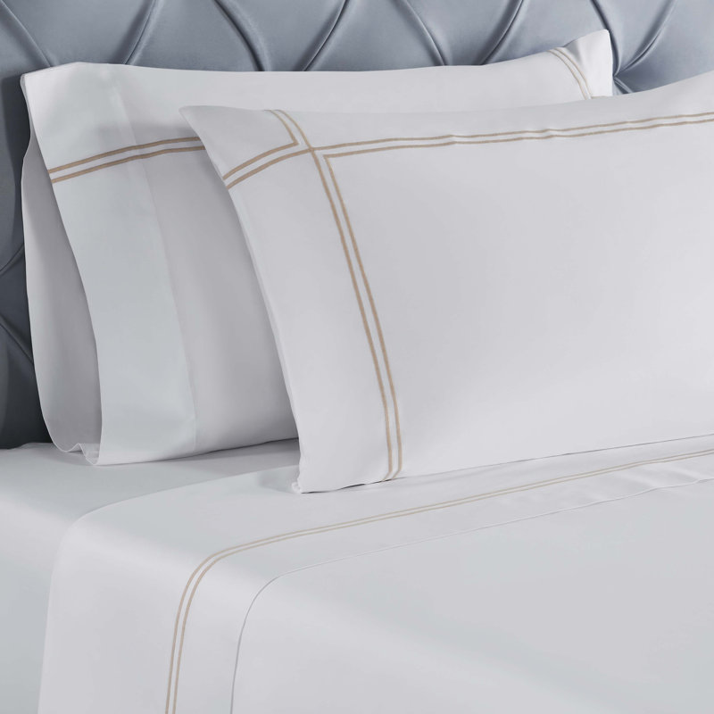 Superior Spring Blooms 100% Cotton Embroidered Deep Pocket Sheet Set, Queen Sheet Set with 2 Pillowcases