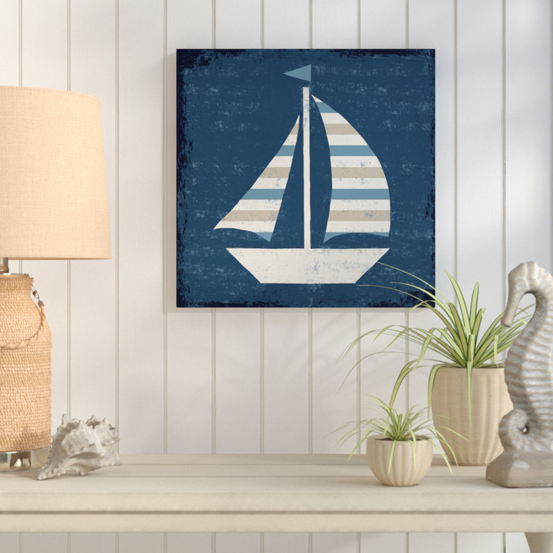 « nautique love (bateau de voilier) »-impression sans cadre sur toile, Toile, H 12 po x l 12 po x P 1,5 po