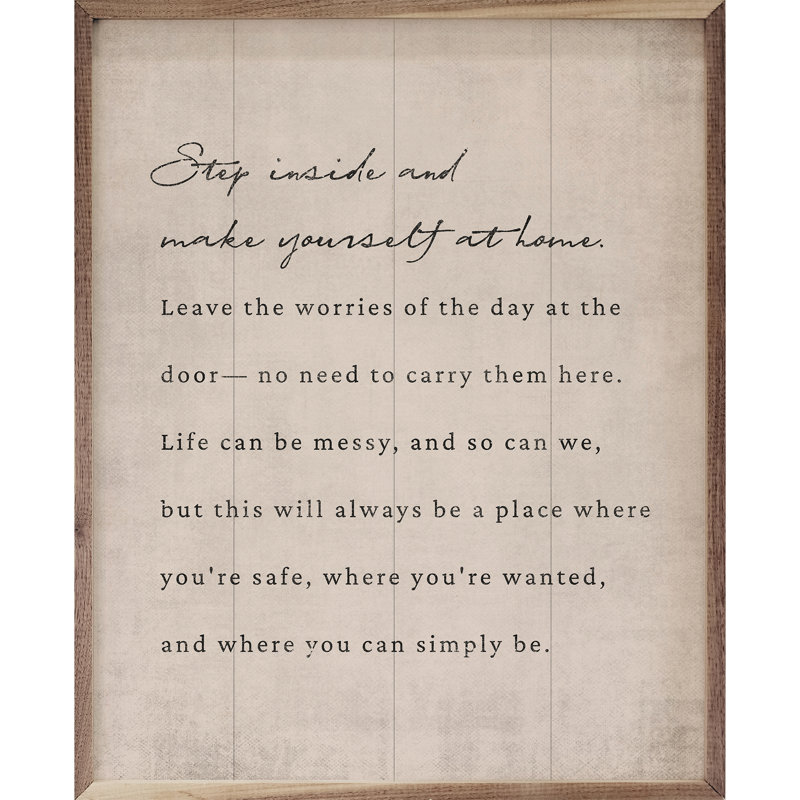Step Inside Make Yourself At Home White, 10" H x 8" W, White