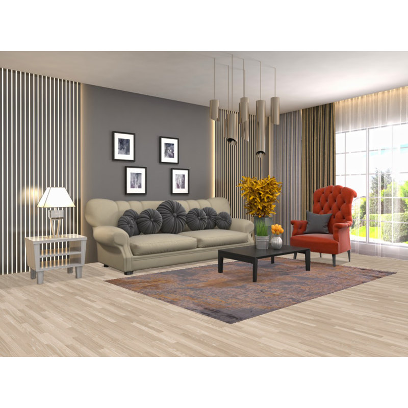 Tapis oriental moderne et abstrait 5 x 8