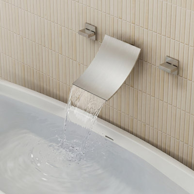 Wall Mount Waterfall Roman Tub Faucet with Rough-In Valve