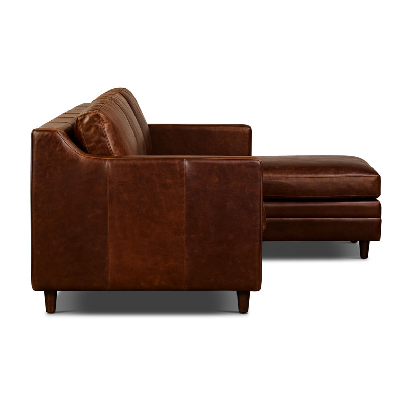 Canapé-lit modulaire avec rangement Harper, Marron foncé, Orienté à droite