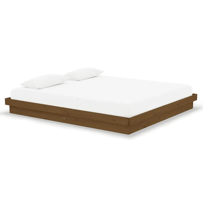 Bed Frame Solid Wood, Brown, Super King (6')