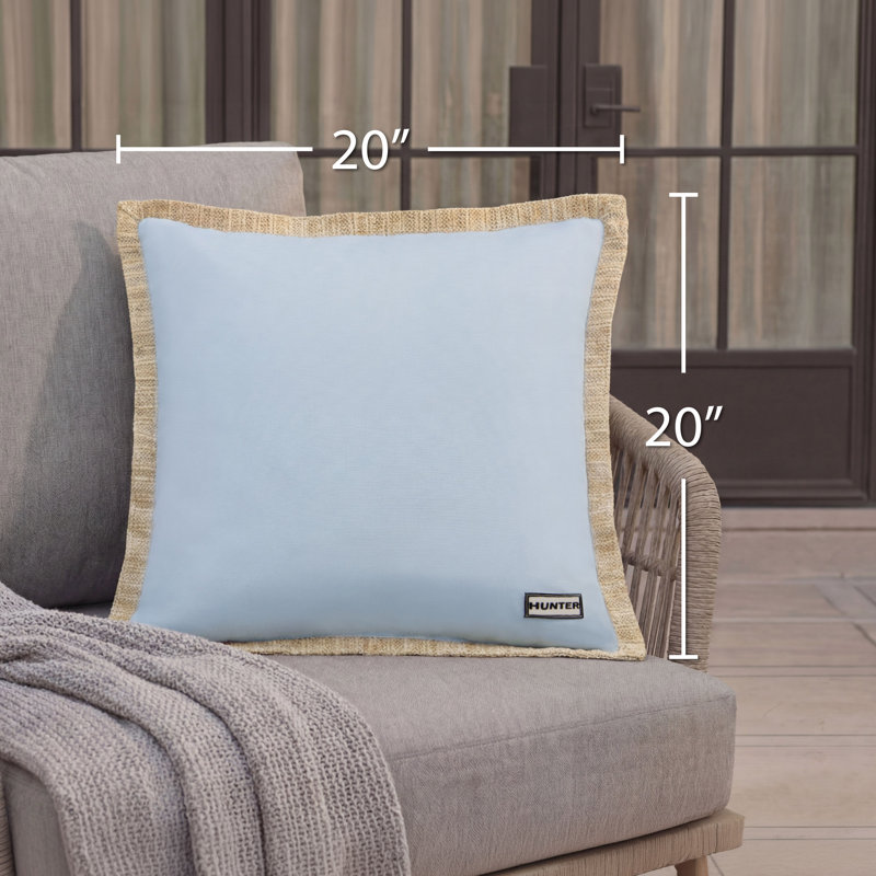 Hunter Amelia Square Outdoor Pillow Set, Light Blue