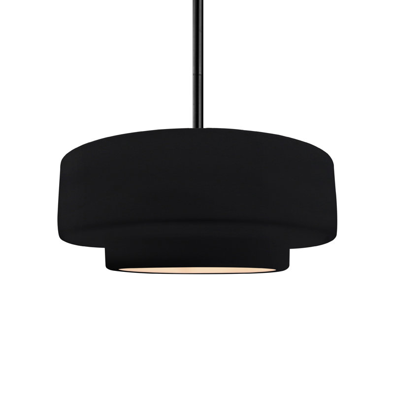 Luminaire suspendu à 1 lumière Meydan, Noir lustré, H 5,25 po x l 14,5 po x P 14,5 po, Matte Black