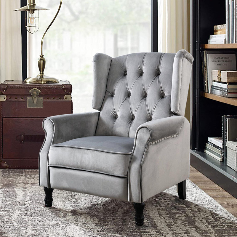 Druv Recliner, Gray Flannelette