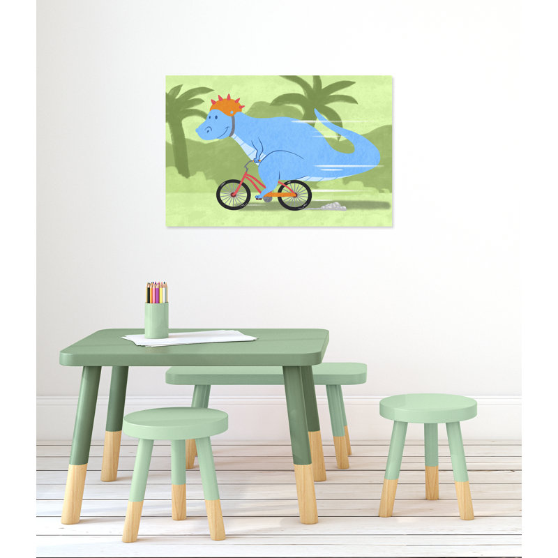 «Riding Dino 1», impression sur papier, H 24 po x l 36 po x P 1,5 po, Canevas