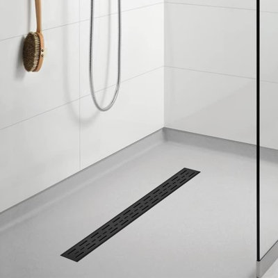 Drain de douche linéaire 36 "avec grille à motif de barre