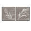 Feuillage blanc sur fond effet bois - ensemble de 2 reproductions sur toiles tendues-56420161
