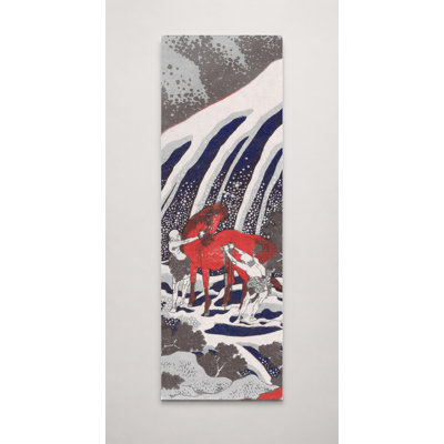 Yoshitsune's Horse-Washing Waterfall at Yoshino (c. 1833) — Tall Canvas Wall Art