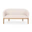 Tissu beige de style moderne du milieu du siècle, coutures en canaux, pieds en bois d'hévéa brun, assemblage requis (coutures et thème inclus).