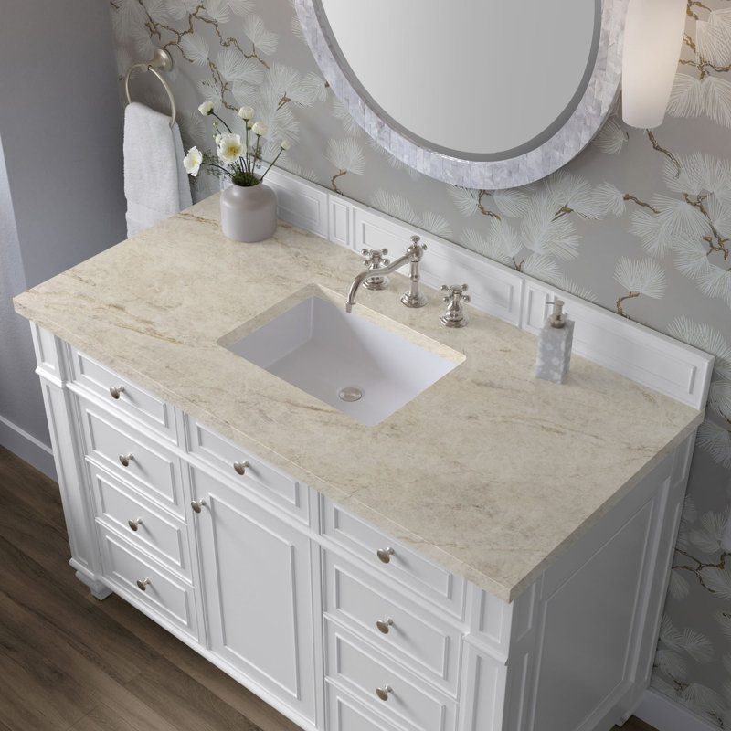 Bristol 60'' W Single Vanity, Bright White, 8" Widespread, Tajnar Eclos