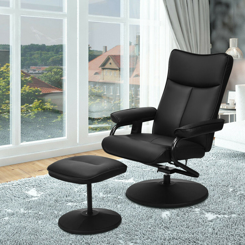 Fauteuil de massage en simili cuir avec repose-pieds inclus