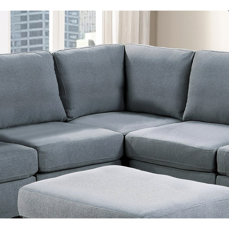Canapé modulaire gris 6 pièces avec 2 canapés d'angle
