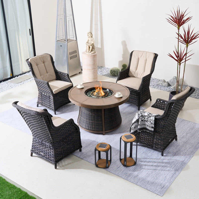 Aeryna Wicker/Rattan 4-Person Seating Group With Cushions