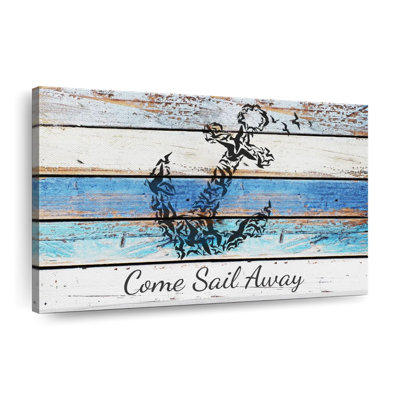 Blue Anchor Quote Canvas Print