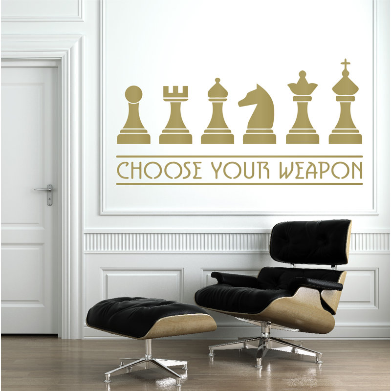 Non-Wall Damaging Wall Decal, 23" H x 45" W x 0.01" D, Gold