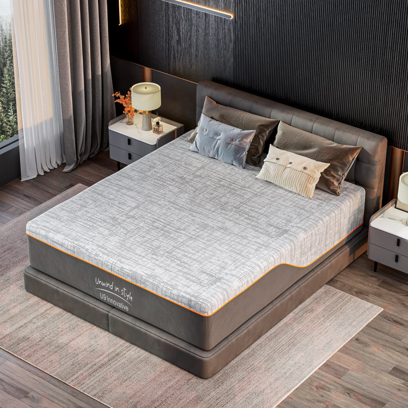 Queen Mattress, 14 Inch Gel Memory Foam Mattress Medium Firm, CertiPUR-US Certified, for Support & Pressure Relief, with Removable Machine Washable Cover, Grey