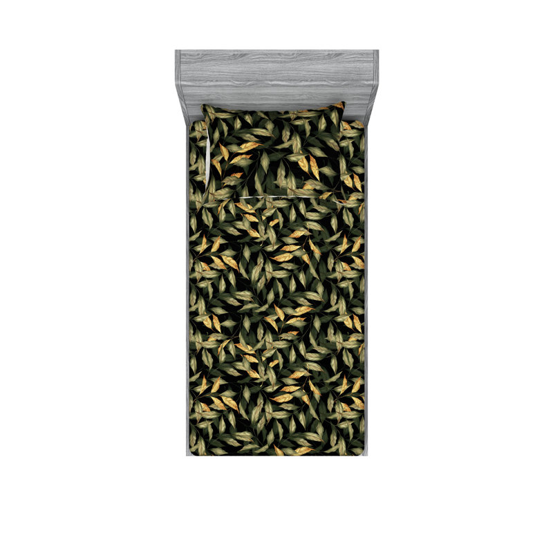 Drap-housse et taies décoratives 3 pièces Ambesonne, Ensemble de draps pour lit simple TG avec 1 taie d