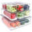 Fridge Organizer, Stackable Refrigerator Bins With Lids, BPA-Free Produce Fruit Storage Containers,(Clear/10 Pack)