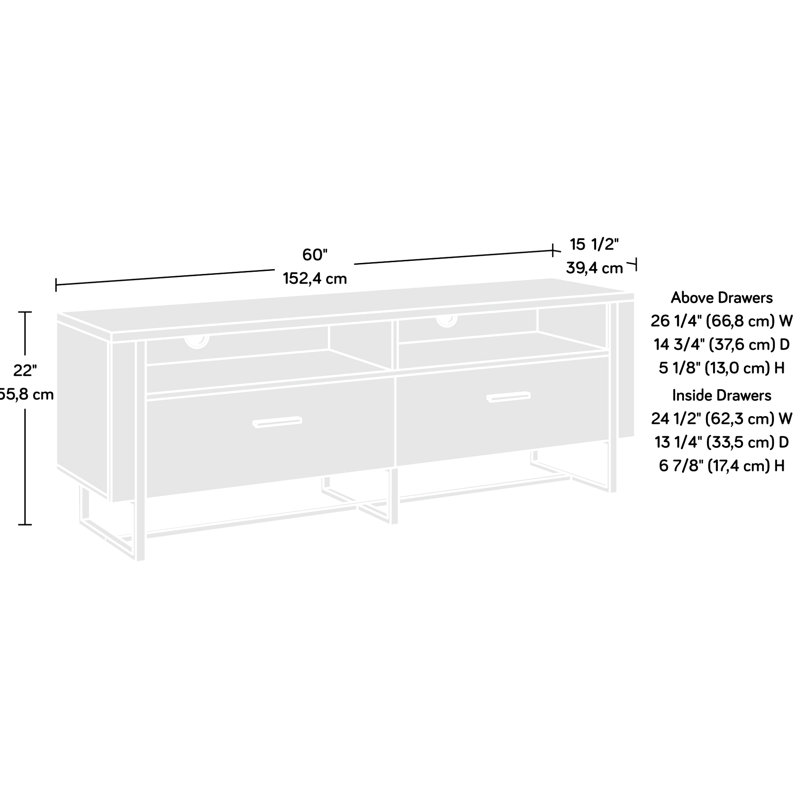 Noir pour téléviseur de 60 pouces, apparence contemporaine, huit rangements spacieux avec bacs en tissu, salon, bureau ou entrée, finition chêne naturel, structure, méthode d'assemblage simple, forme compacte,