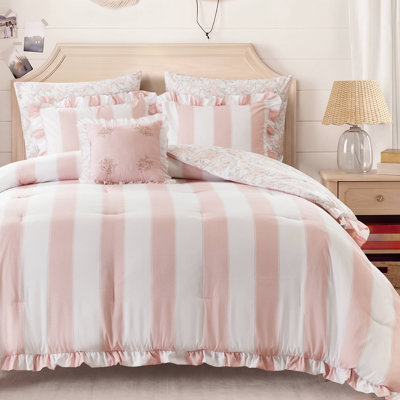 Ensemble de literie pour lit double / grand rose, édredon en microfibre pour chambre à coucher