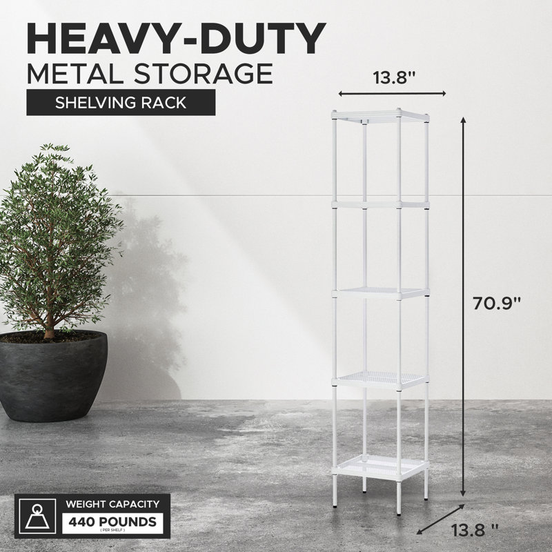 13.8'' W Steel Height -Adjustable Shelving Unit, White
