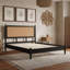 Lit plateforme en bois avec lattes et tête de lit-1191252997-1191252998