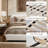 Boucle Upholstered Queen Size Bed Frame, Platform Bed with Wedge Solid Wood Leg, Beige-904928017