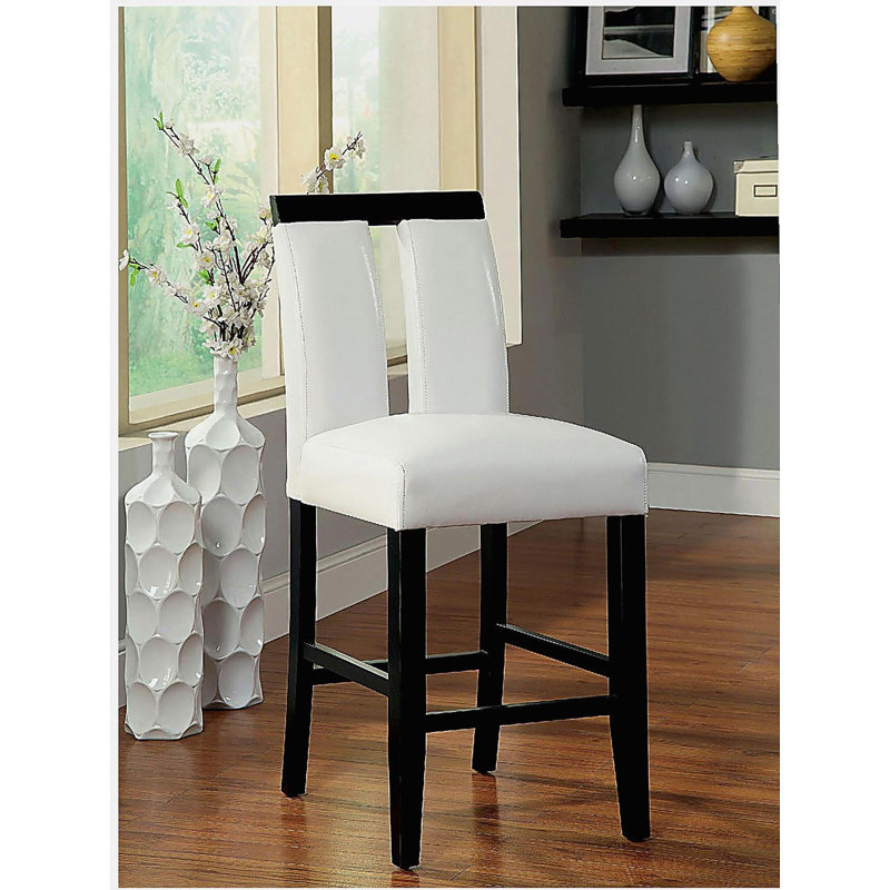 Ensemble de 2 chaises en simili cuir noir et blanc