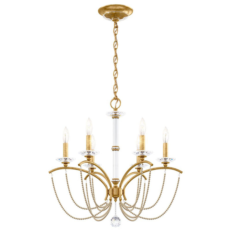 Priscilla 6 - Light Chandelier, Heirloom Gold