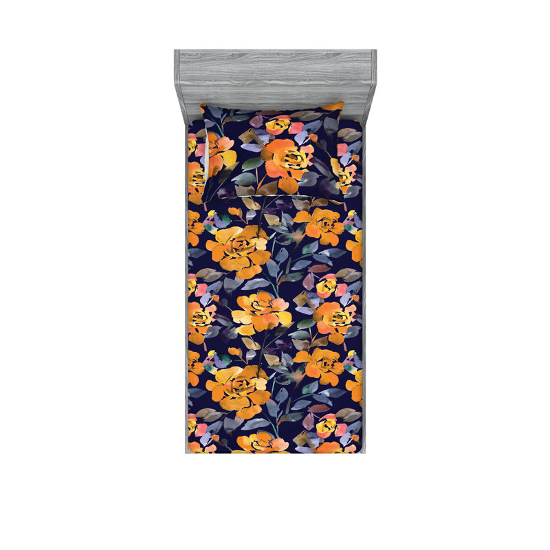 Drap-housse et taies décoratives 3 pièces Ambesonne, Ensemble de draps pour lit simple TG avec 1 taie d