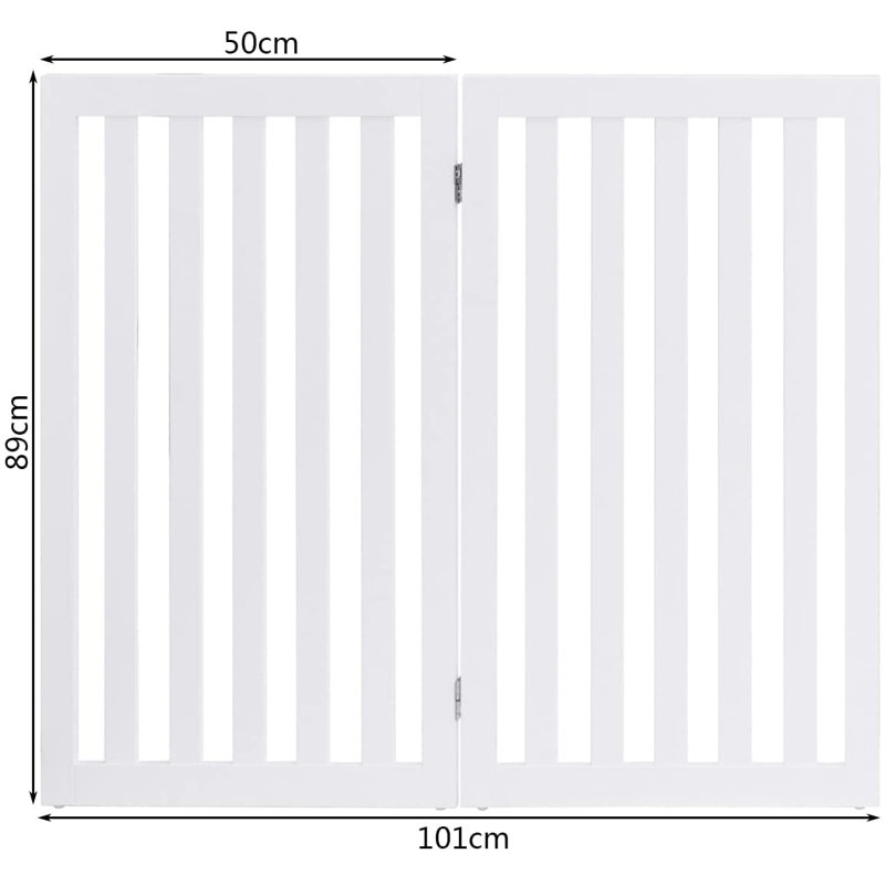 Tolar Wood Free Standing Pet Gate, White, 89cm H x 101cm W x 1.5cm D