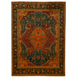 High-Quality Hand-Knotted Blue And Red Area Rug