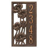 Personalized Flowering Poppies 1-Line Wall Address Plaque