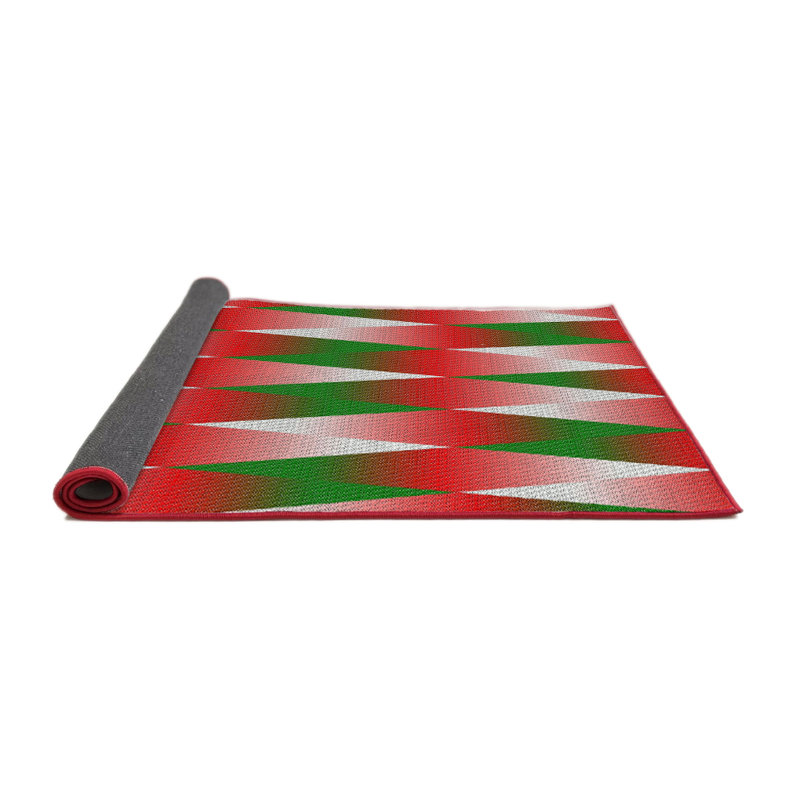 Tapis décoratif géométrique rouge ramer, Rond 6 pi