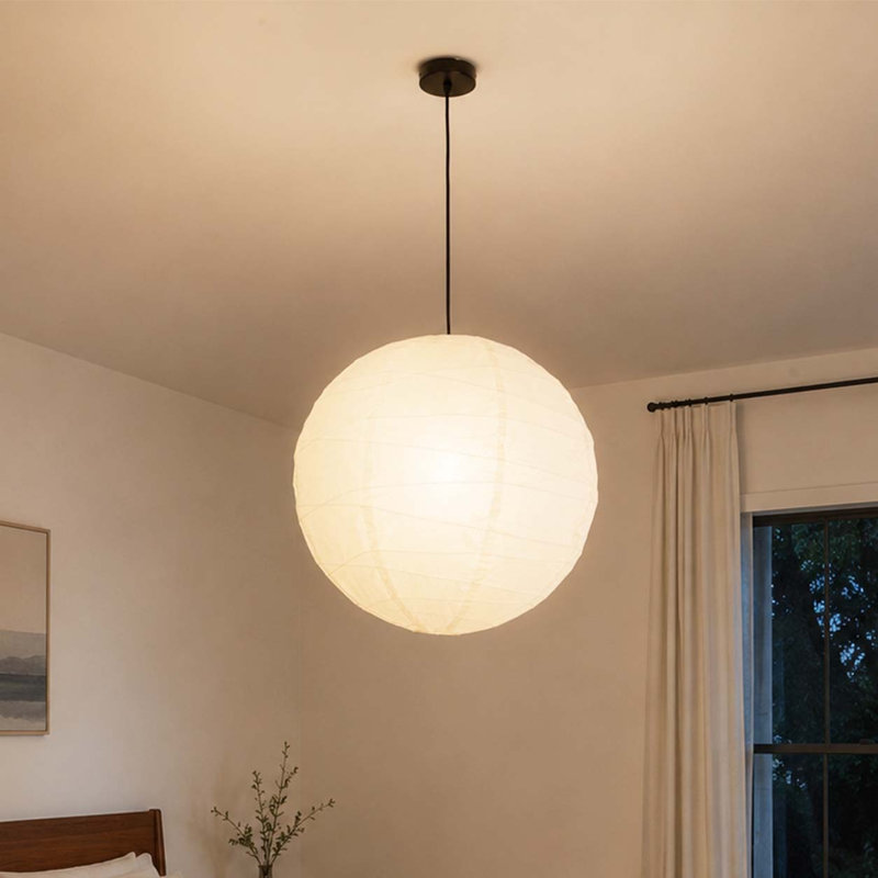 Lanternes en papier de 58 cm de large, luminaires suspendus artisanaux pour salon ou îlot de cuisine